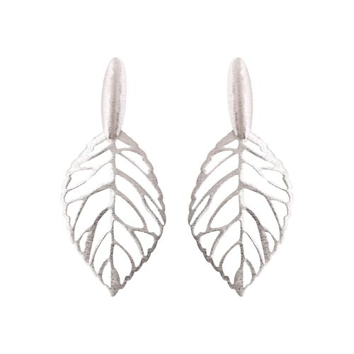 CHAPADO PENDIENTE CHAPADO RODIO ARTESANAL HOJA PEQUEÑA D0065BPLPE1