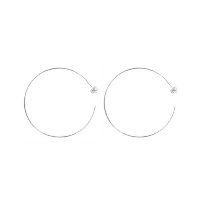 Criolla PLATED 58mm with polished rhodium, hoop earrings D0159PLPE3