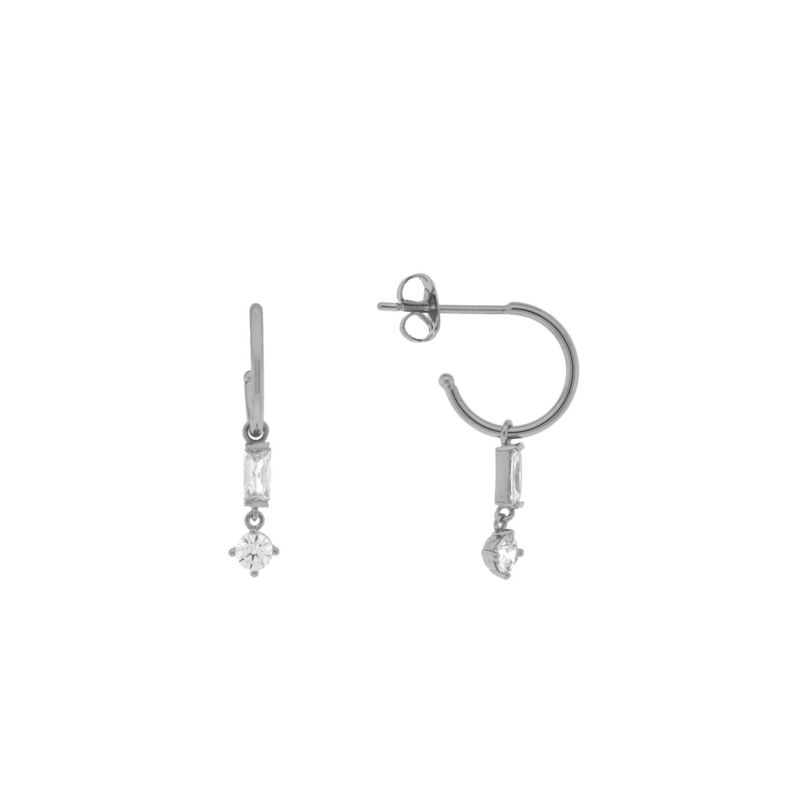 PENDENTE PLACCATO ARGENTO PLACCATO RETTANGOLARE ZIRCONI PLACCATO COLORE RODI D0175PLPE1