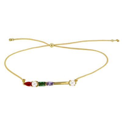 CHAPADO Pulsera chapada cz perla de concha algodon D0223BMPUL1