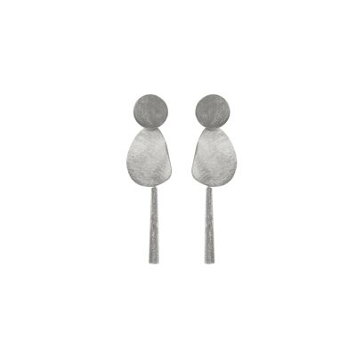 BOUCLES D'OREILLES 3 PIÈCES PLAQUÉES FAIT MAIN PLAQUÉ OR ET RHODIUM D0324PLPE2