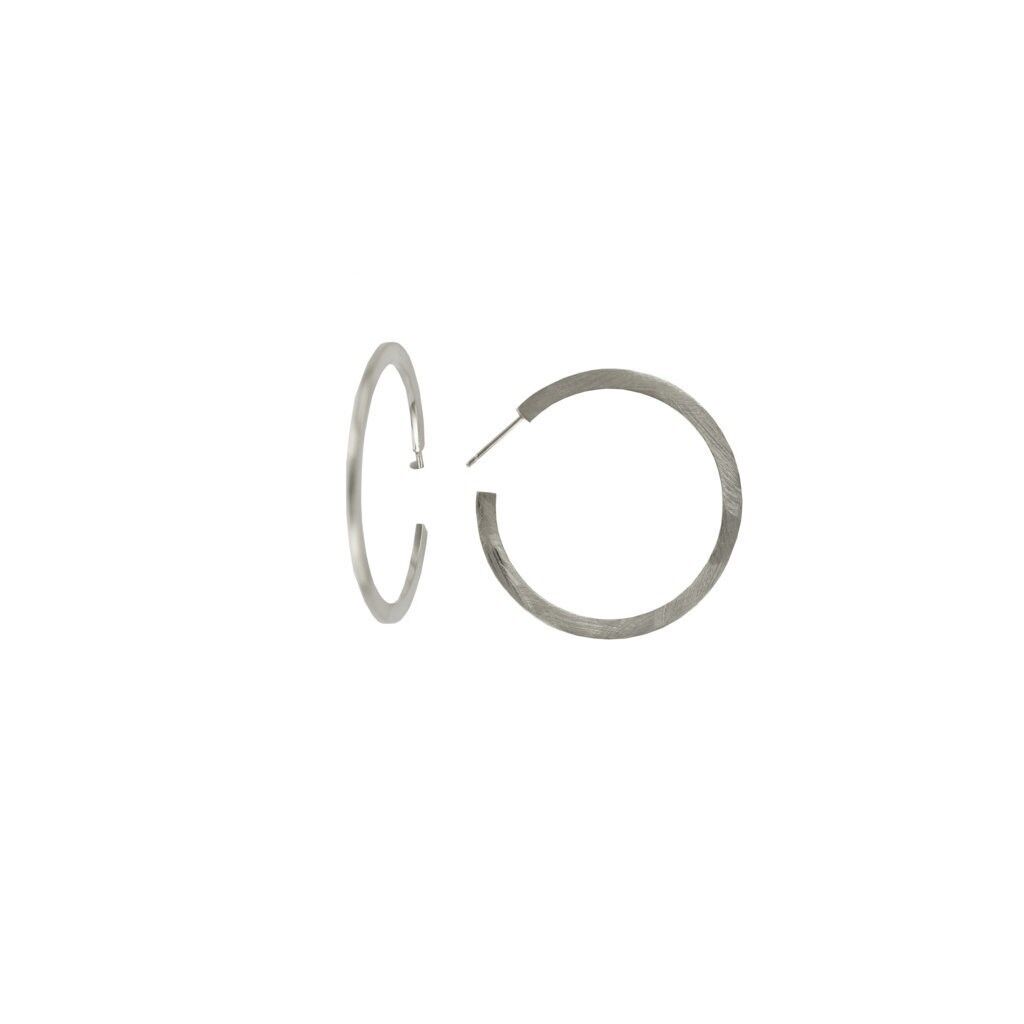 28 MM KREUZ-OHRRINGE MIT RHODIUM-VERKLEIDUNG D0328PLMPE1