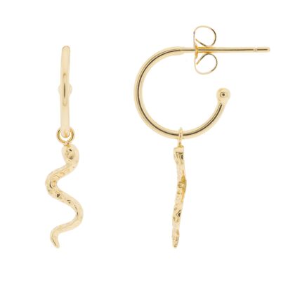 PLATED GOLD PLATED SNAKE HOOP EARRING D0336DPE1