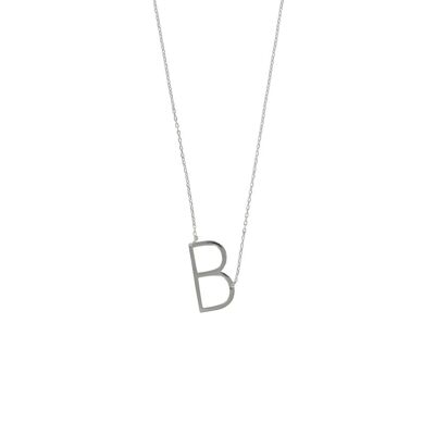 PLATED PENDANT LETTER B PLATED AND RHODIUM D0352PLCOL2