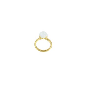 BAGUE UNIVERSELLE PLAQUÉ VERRE PLAQUÉ OR MINI ROND FACETTES D0357AZA2