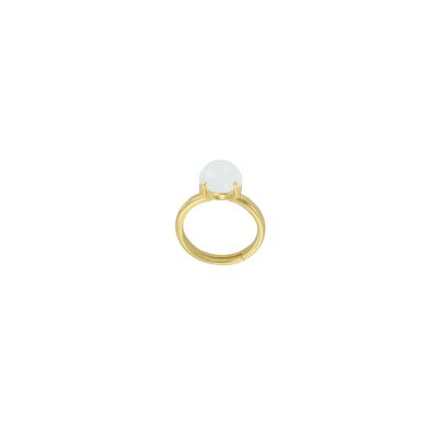 PLATED UNIVERSAL RING GOLD PLATED GLASS FACETED MINI ROUND D0357AZA2