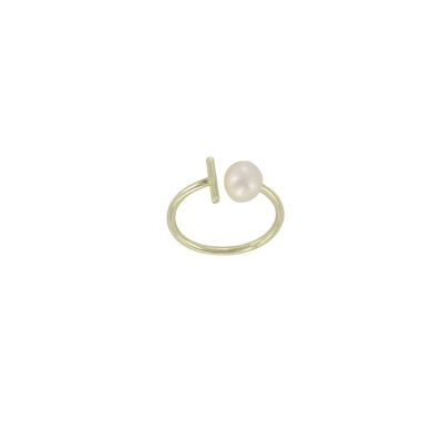 PLATED RING COLLECTION PEARL WITH GOLD PLATED SHELL D0367DA1