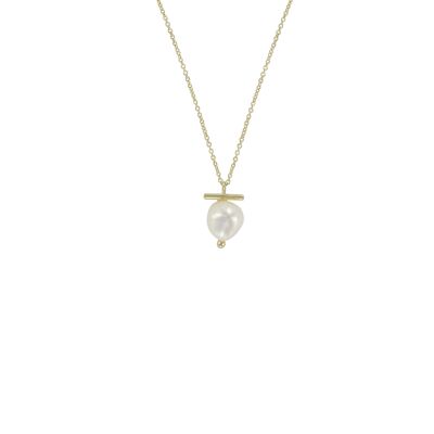 PLATED NECKLACE PEARL COLLECTION WITH GOLD PLATED SHELL D0367DCOL1