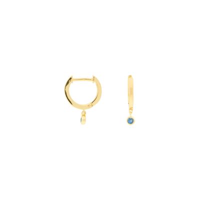 PLATED GOLD PLATED RING WITH BLUE ZIRCONIA PENDANT D0372AZPE1