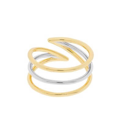 PLATED TRIPLE RING PLATED BICOLOR RING D0379PA1