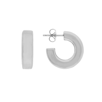 PLATED HOOP EARRING BRIGHT RHODIUM PLATED 18.5 MM D0385PLPE1