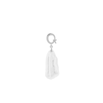 PENDENTIF PLAQUÉ RHODIÉ ET PERLE NATURELLE D0388PLCOLG