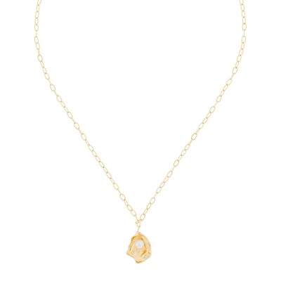 PLATED NECKLACE 45CM GOLD PLATED AND NATURAL PEARL D0391DCOL1