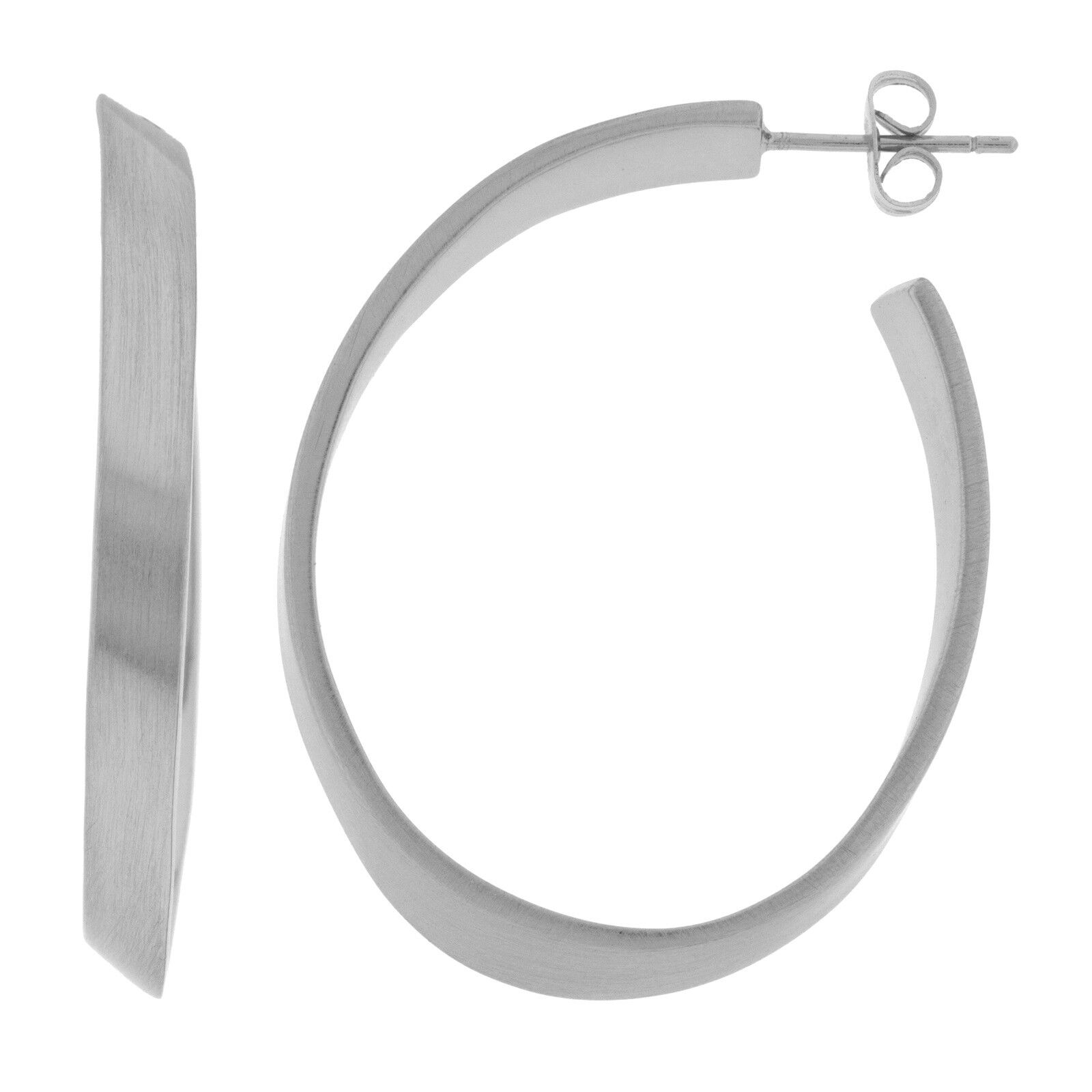 OVALER VERSILBERTER RING MIT RHODIUM ÜBERZOGEN 42 MM MATT UND POLIERT D0399PLPE3