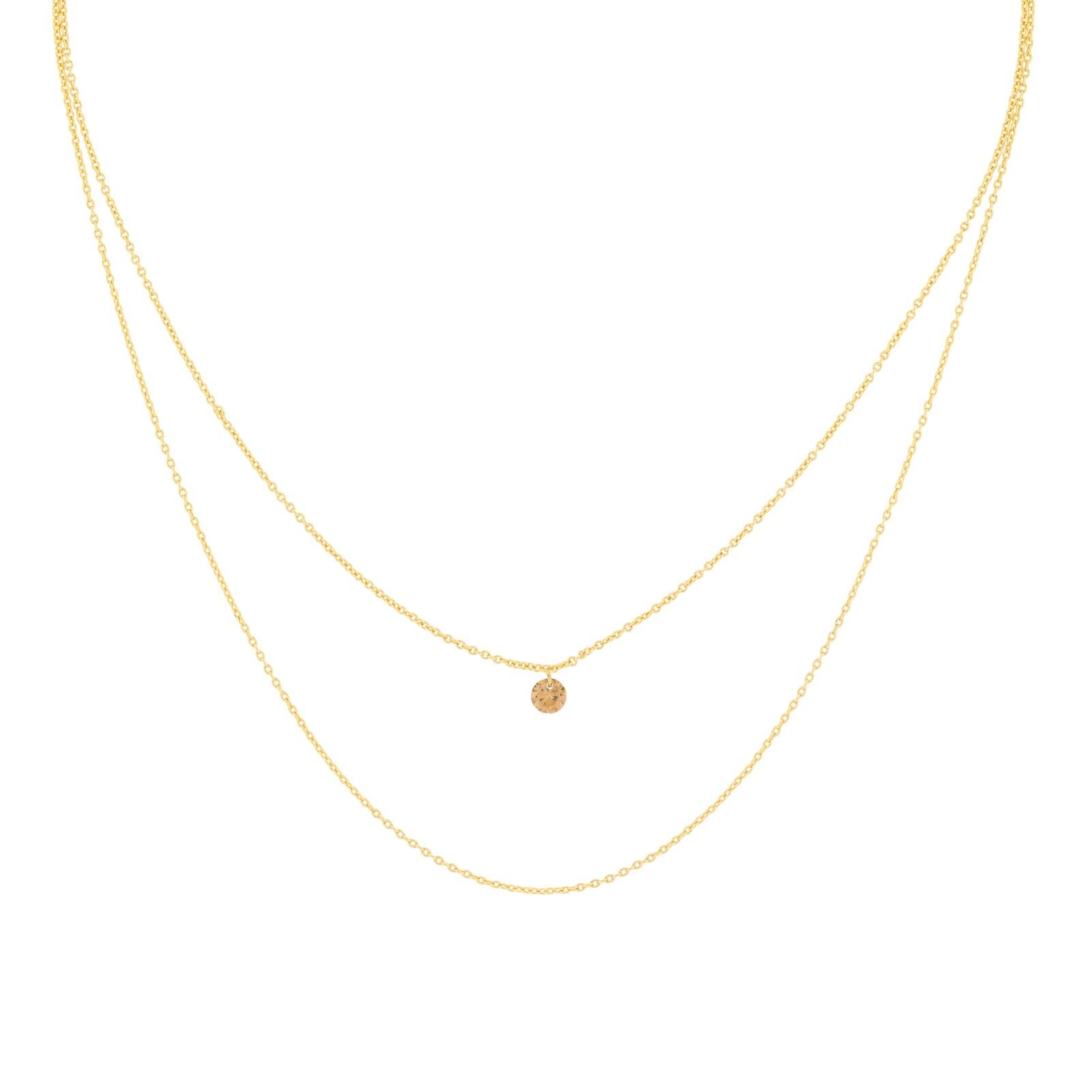 PLATTE HALSKETTE ORANGE KOLLEKTION MINIMALE HALSKETTE ZIRKONIA BESCHICHTET O D0400NRCOL1