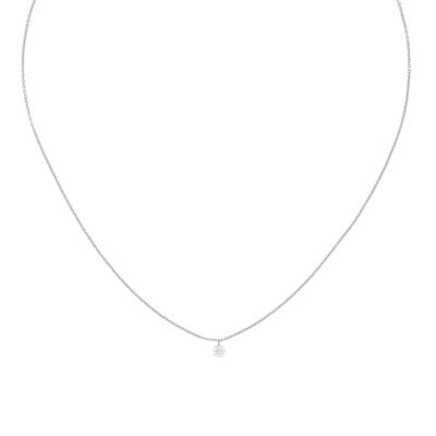 PLATED SILVER NECKLACE MINIMAL COLLECTION DOUBLE NECKLACE AND ZIRCONIA C D0400PLCOL2
