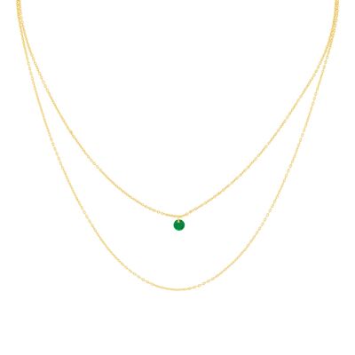 PLATED GREEN NECKLACE MINIMAL COLLECTION GOLD PLATED ZIRCONIA NECKLACE D0400VCOL1