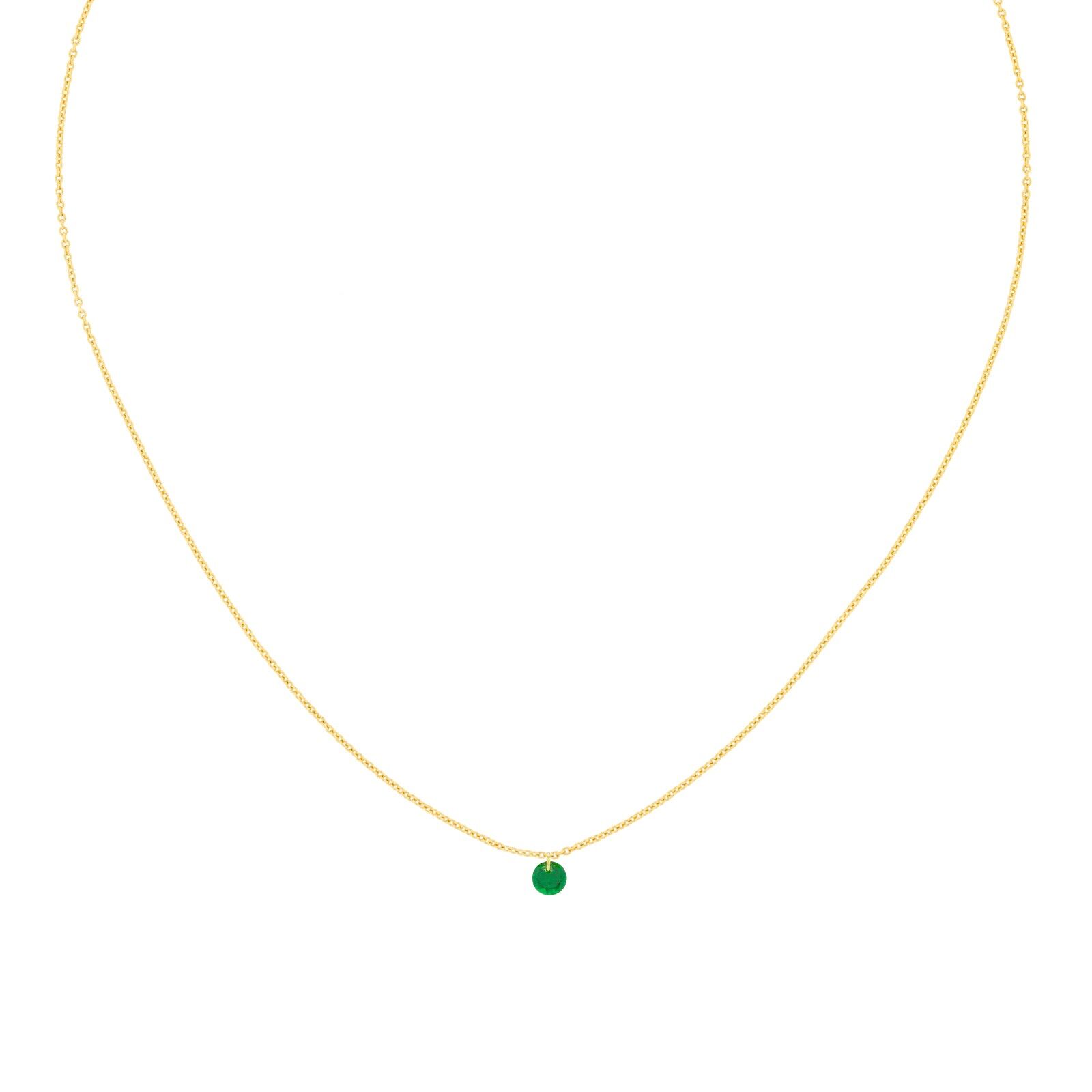 VERGOLDETE HALSKETTE GRÜN MINIMAL COLLECTION DOPPELTE HALSKETTE UND ZIRKONIA CHAP D0400VCOL2