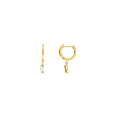 GOLD PLATED EARRING GOLD PLATED ZIRCONIA BAGETTE CUT D0401DPE1