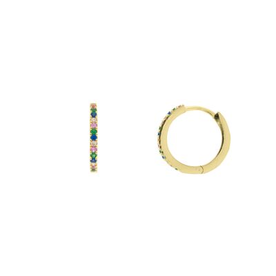 PLATED Cerchio chiuso con zirconi blu placcati oro D0407MCPE1