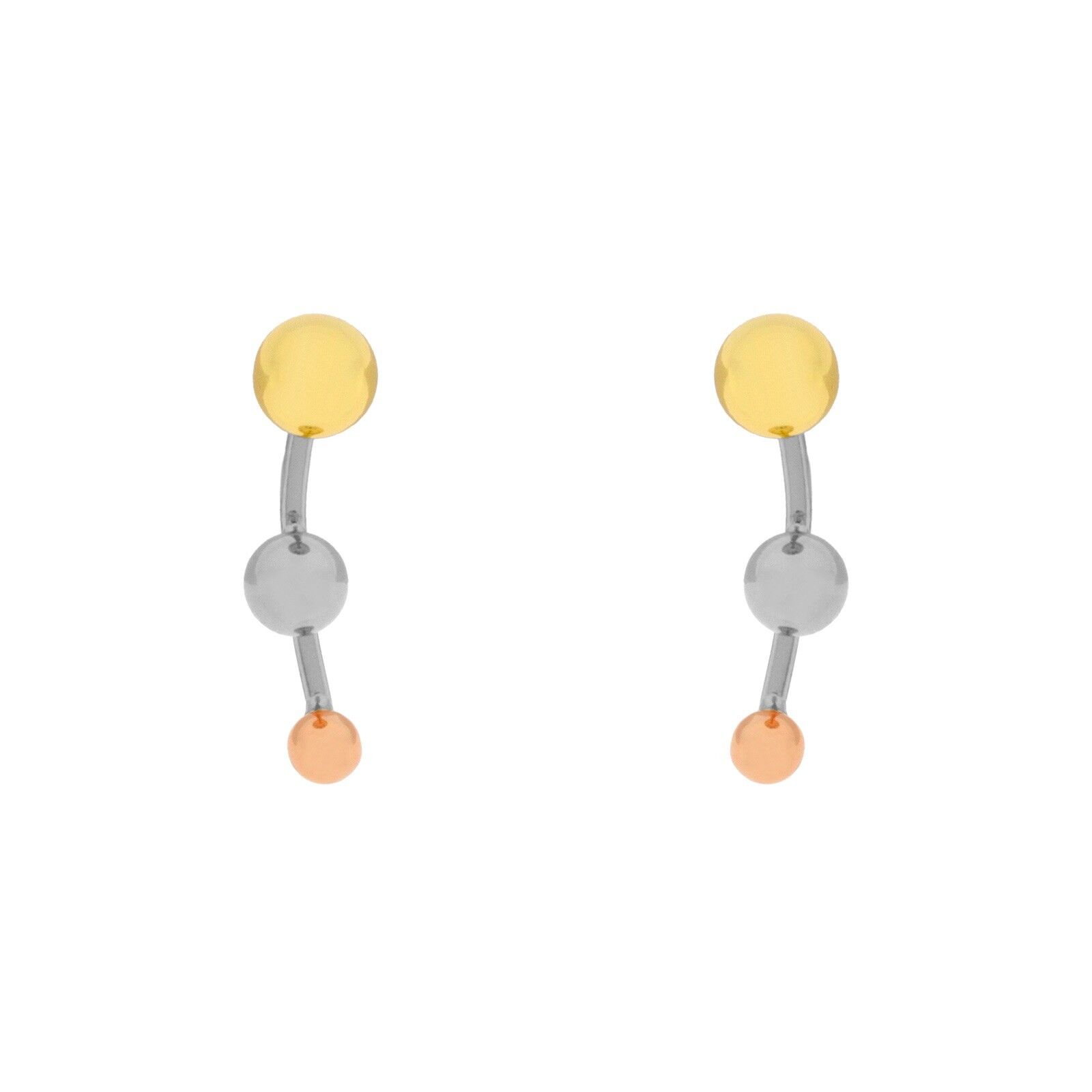 PLACCATO ORO PENDENTE ARRAMPICATA 3 PALLINE 3 COLORI PLACCATO D0408PPE1