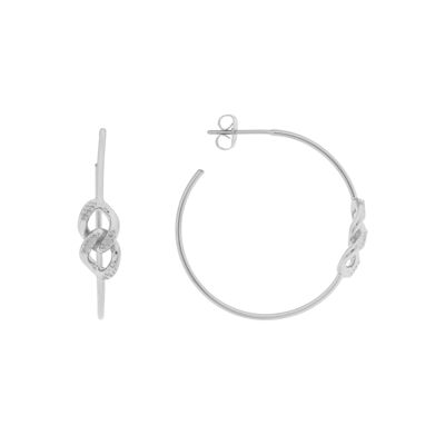 PLATED HOOP EARRING RHODIUM BARBADA COLLECTION D0411PLPE1