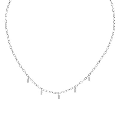 PLATED NECKLACE SILVER COLECTION TIN KLIN PLATED RHODIUM D0415PLCOL1