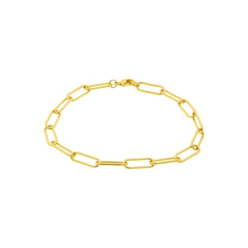 CHAPADO PULSERA DORADA ESLABON ALARGADO CON DIBUJO 45 CM CHAPADO ORO D0418DPUL1