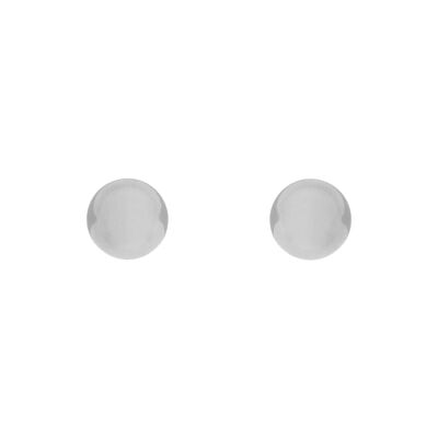 PLATED EARRING SILVER PLATED BALLS 5 MM RHODIUM PLATED D0419PLPE2