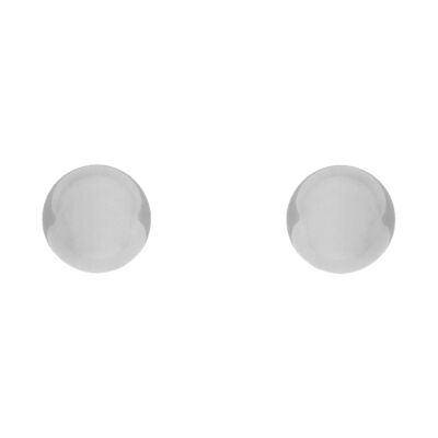 PLATED EARRING SILVER PLATED BALLS 7MM RHODIUM PLATED D0419PLPE3