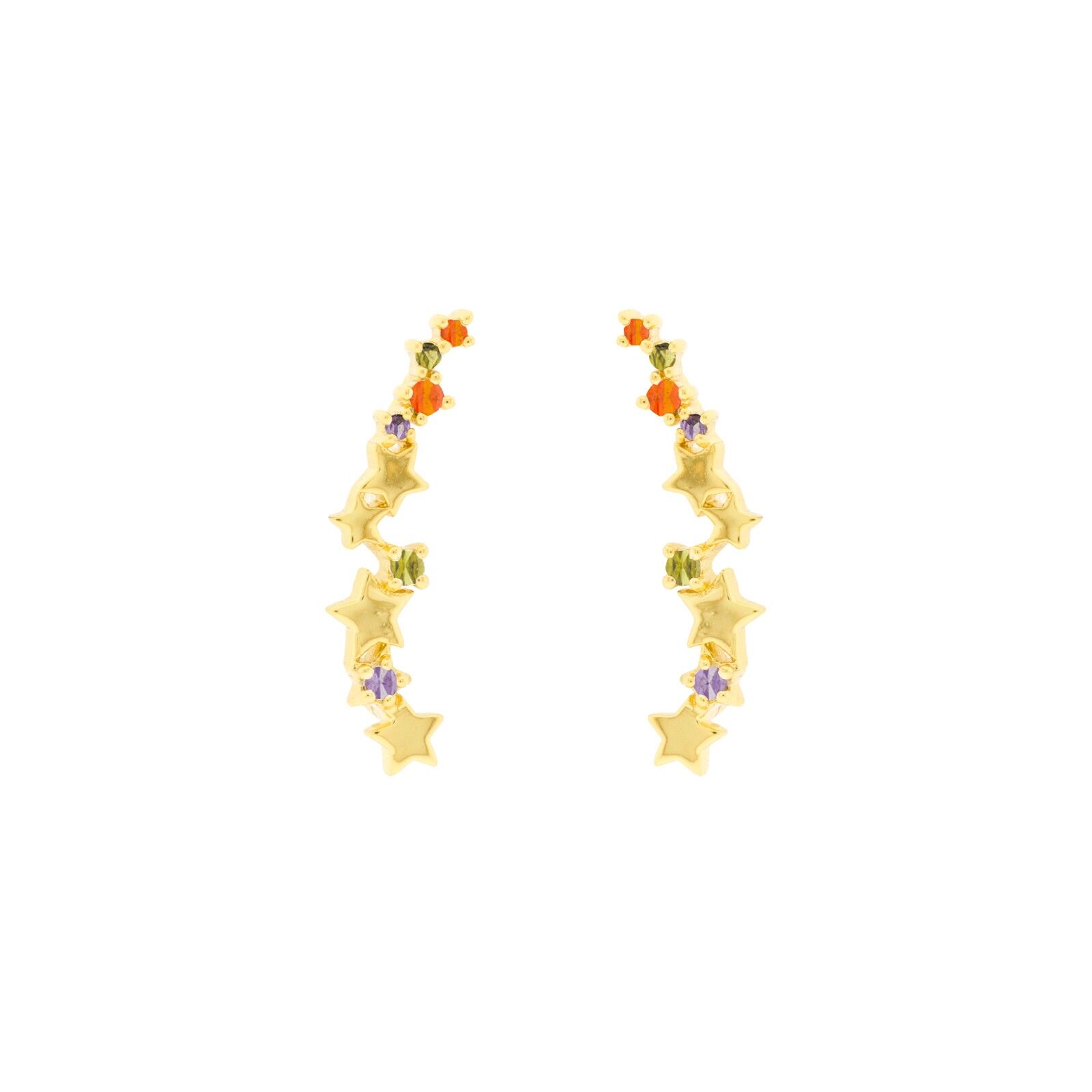 VERGOLDETES KLETTERN VERGOLDET MIT ZIRKONIA UND MEHRFARBIGEN STERNEN D0426DPE1