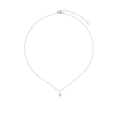 RHODIUM-PLATED SHORT SNAKE CHAIN NECKLACE D0428PLCOL1