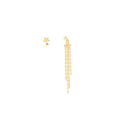 PLATED Gold plated irregular star and chain earrings D0430DPE2