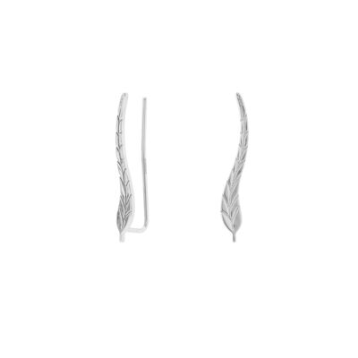 PLATED Climbing earring leaf rhodium finish D0434PLPE1