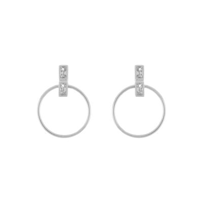 PLATED Boucle d'oreille avec zircone et anneau rhodié D0436PLPE3