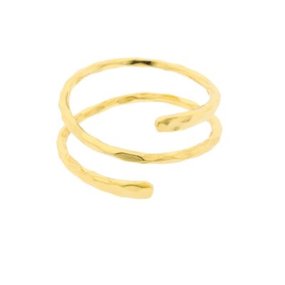 PLATING Spiral gold plated universal ring D0440DA1