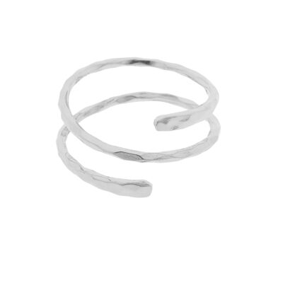 PLATING Spiral rhodium-plated universal size ring D0440PLA1