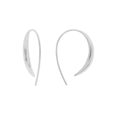 PLATED Curve Collection Rhodium Plated Earring D0441PLPE1
