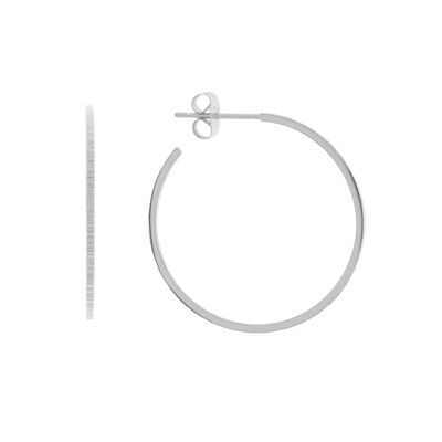 PLATED Geschlossener Ring mit rhodiniertem Muster 30 mm D0442PLPE1