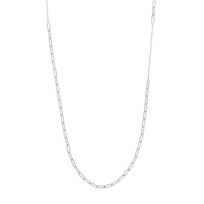 PLATING Elegant rhodium-plated long necklace 90+7cm D0445PLCOL1