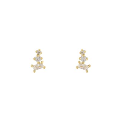 PLATED Earring set of 3 gold plated zircons D0449DPE1