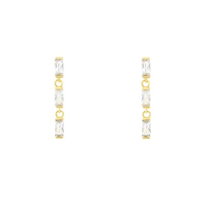 PLATED Earring with baguette-cut zirconia D0450DPE1