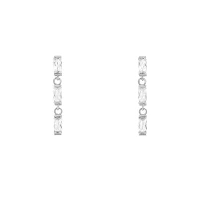 PLATED Earring with baguette-cut zirconia D0450PLPE1