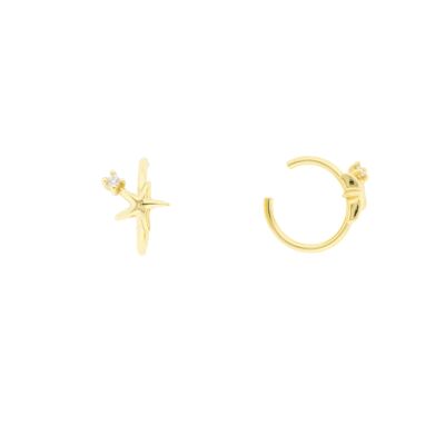 PLATED Gold starfish ear cuff with zirconia D0451DPE4