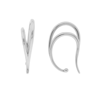 PLATED Large silver ear cuff earring D0451PLPE2