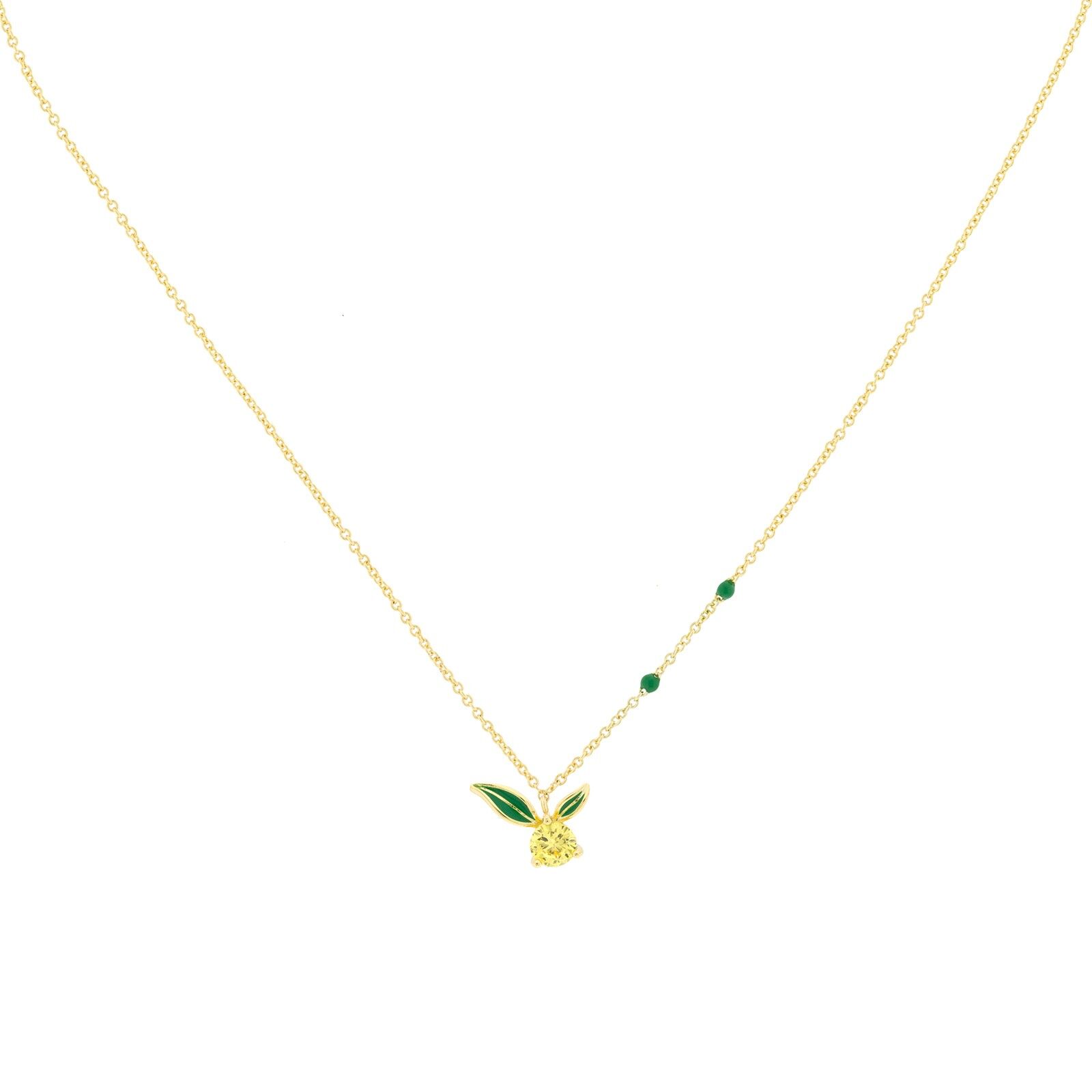 Collana PLATED Bilyfer limone con smalto e zirconi gialli D0453AMCOL1