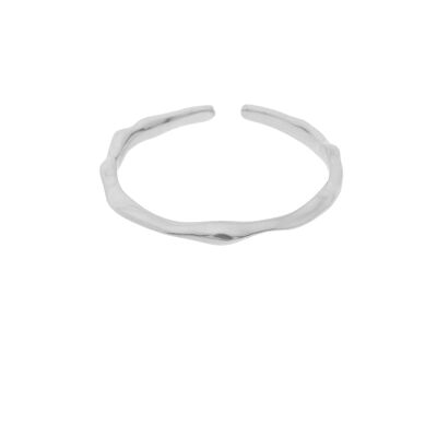 PLATING Universal ring with waves finished in rhodium D0456PLA1