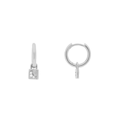 PLATED 11mm ring and padlock with zirconia moon D0461PLPE1