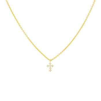 PLATAGE Collier croix zircone plaqué or D0462DCOL1