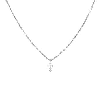 PLATAGE Collier croix ajustable 38 -45 avec zircons rhodiés D0462PLCOL1